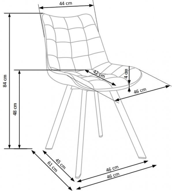Стул на металлокаркасе K332 черный