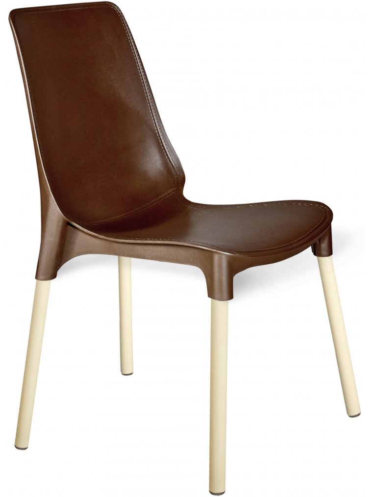 Стул на металлокаркасе SHT-ST75/SHT-S424 ваниль / коричневый