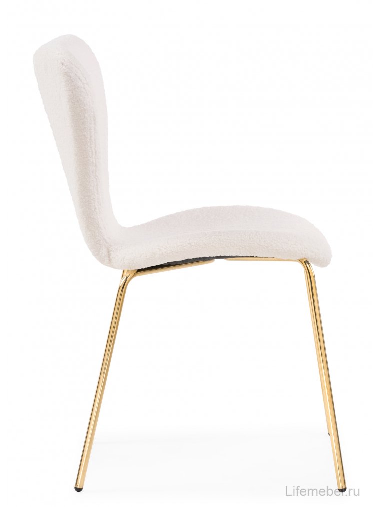 Стул на металлокаркасе Solo white / gold