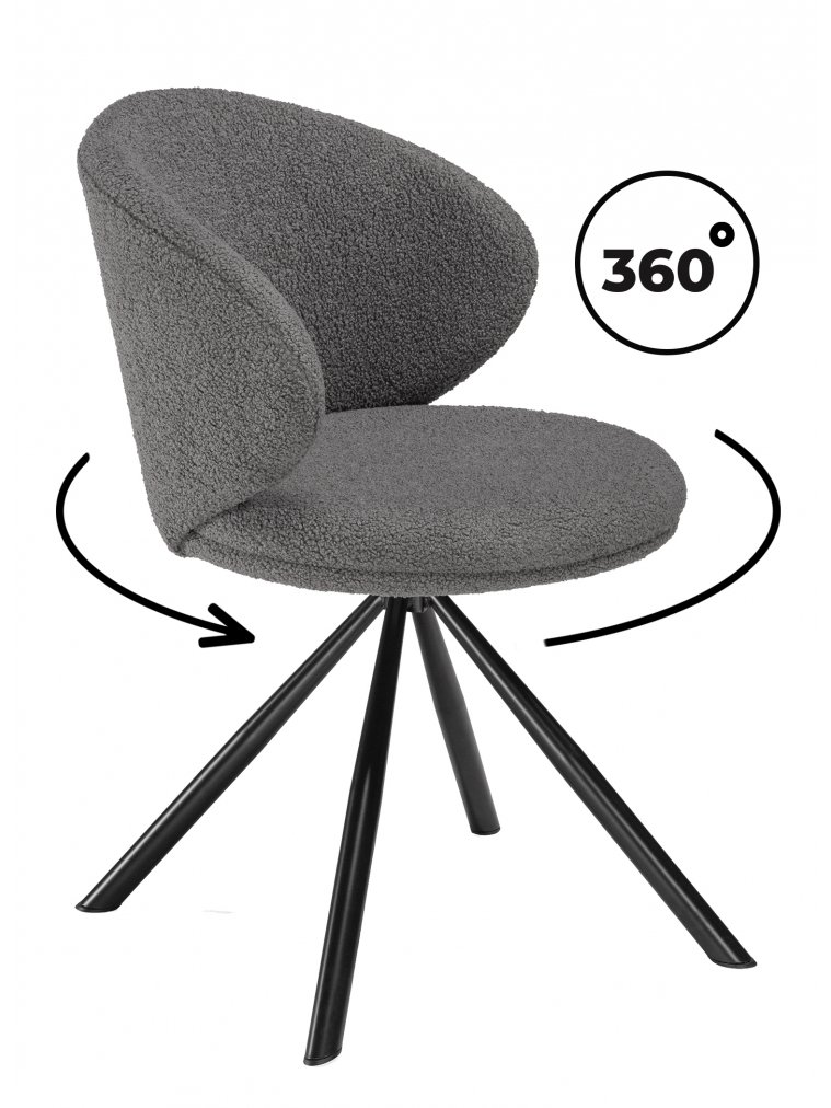 Стул на металлокаркасе Solomon крутящийся gray / black