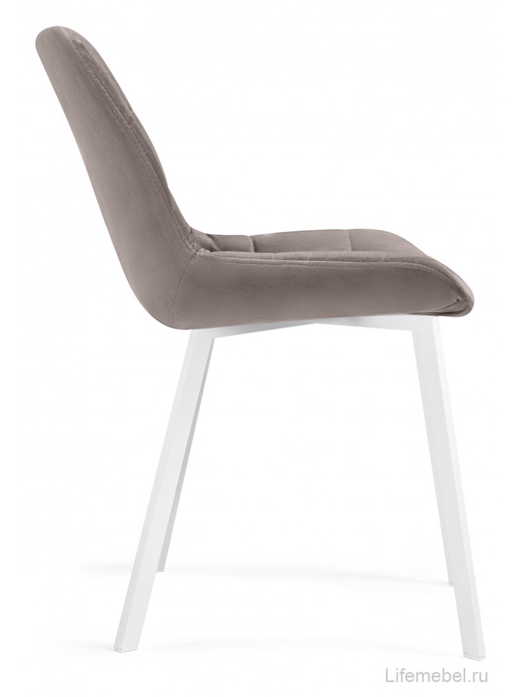 Стул на металлокаркасе Стронг 360 латте (велютто 08) / белый каркас