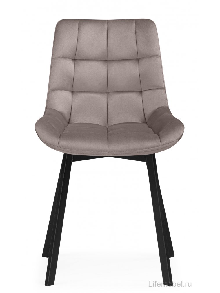 Стул на металлокаркасе Стронг вращающийся латте велютто 08 / черный каркас