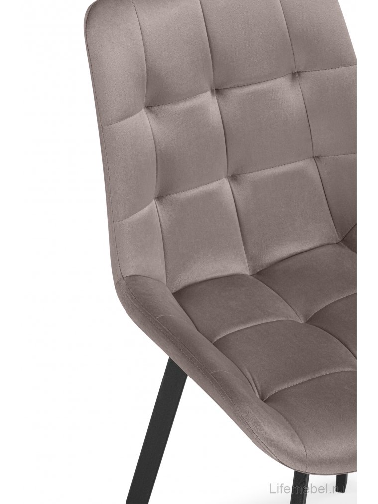 Стул на металлокаркасе Стронг вращающийся латте велютто 08 / черный каркас