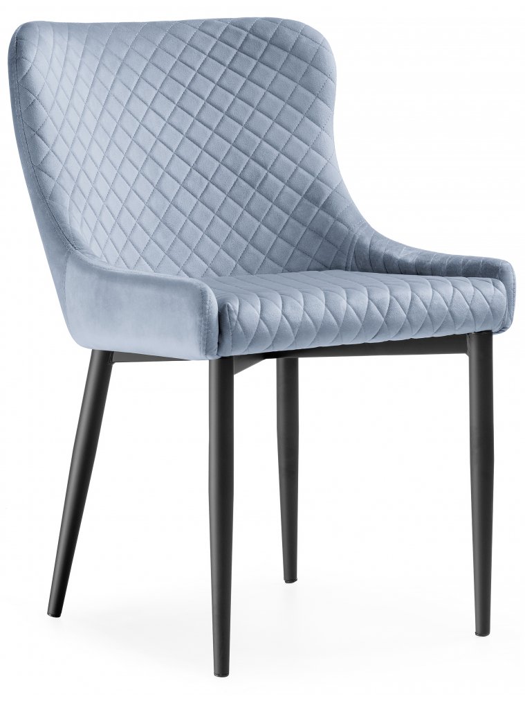 Стул на металлокаркасе Teo light blue / black