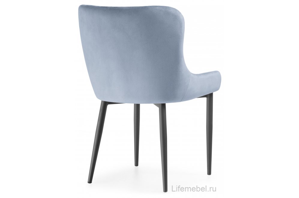Стул на металлокаркасе Teo light blue / black