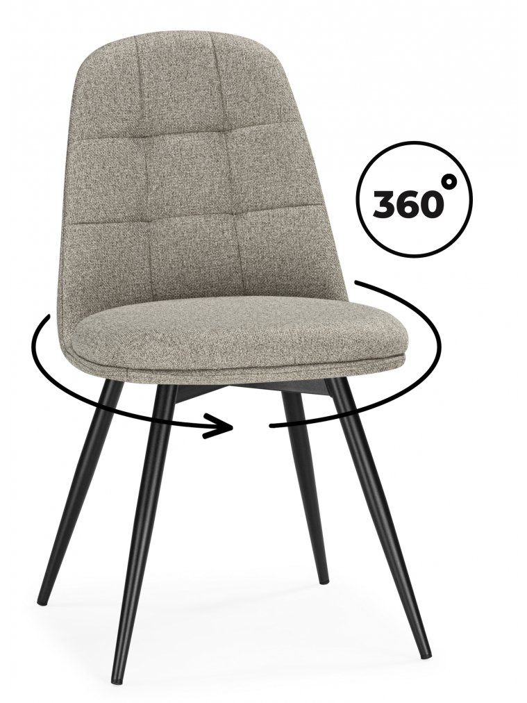 Стул на металлокаркасе Texas 1 поворотный бежевый / черный