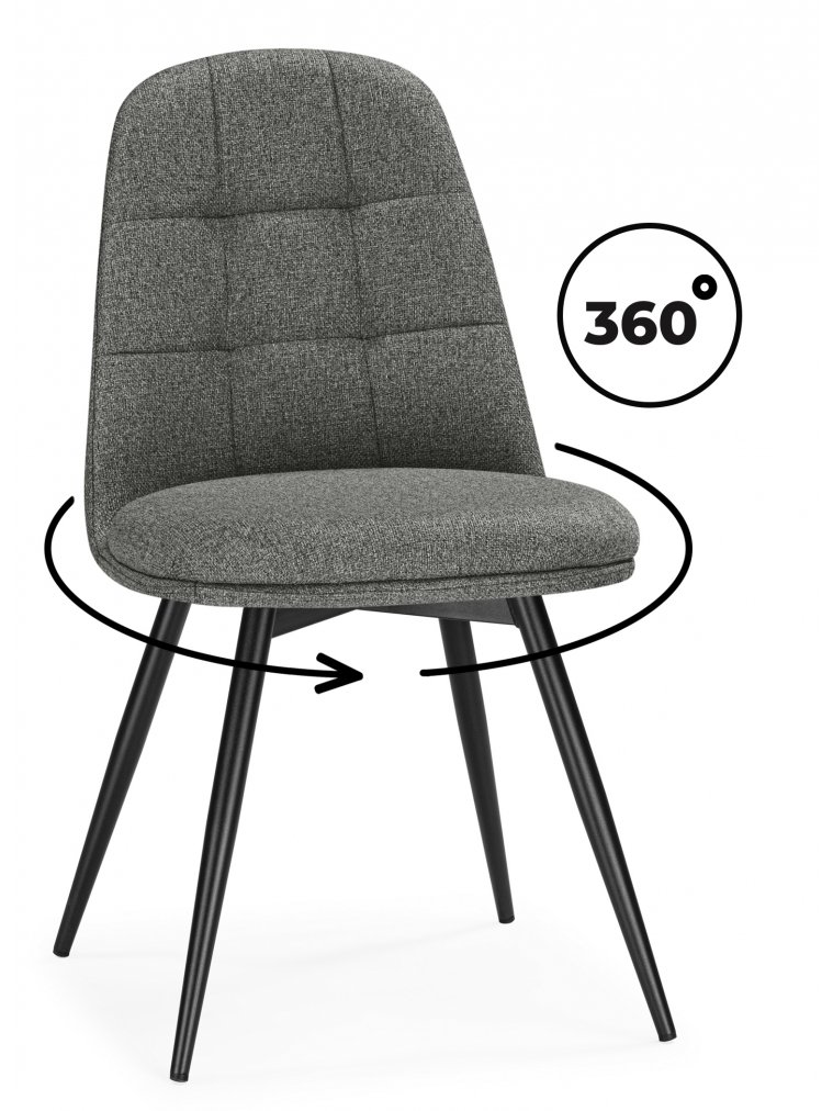 Стул на металлокаркасе Texas 1 поворотный светло-серый / черный