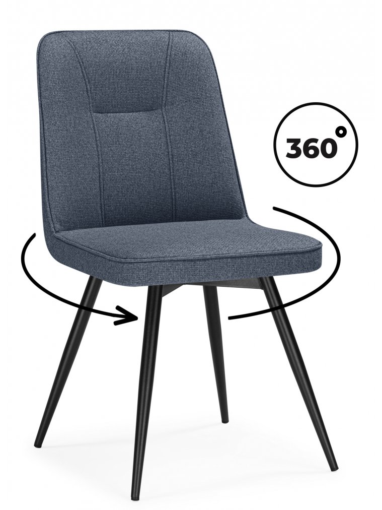 Стул на металлокаркасе Texas 3 поворотный синий / черный