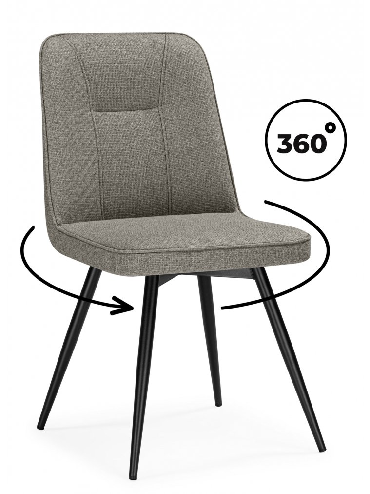Стул на металлокаркасе Texas 3 поворотный светло-серый / черный