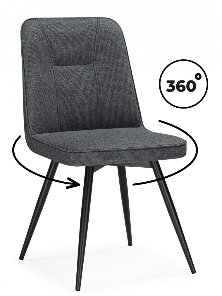 Стул на металлокаркасе Texas 3 поворотный темно-серый / черный