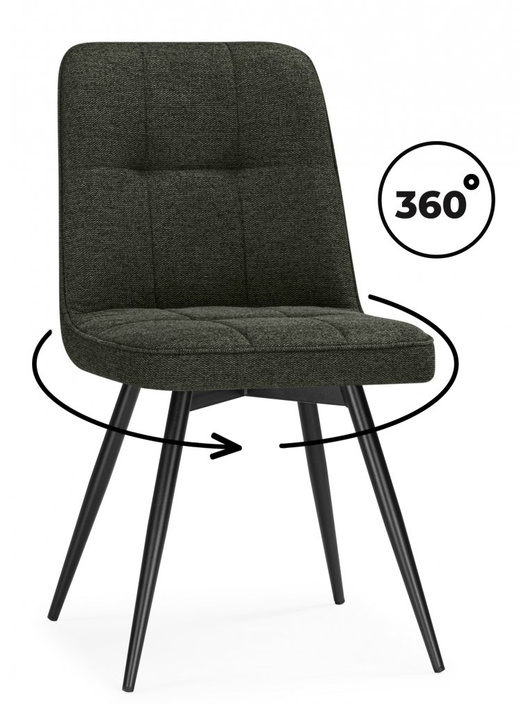 Стул на металлокаркасе Texas 4 поворотный темно-зеленый / черный