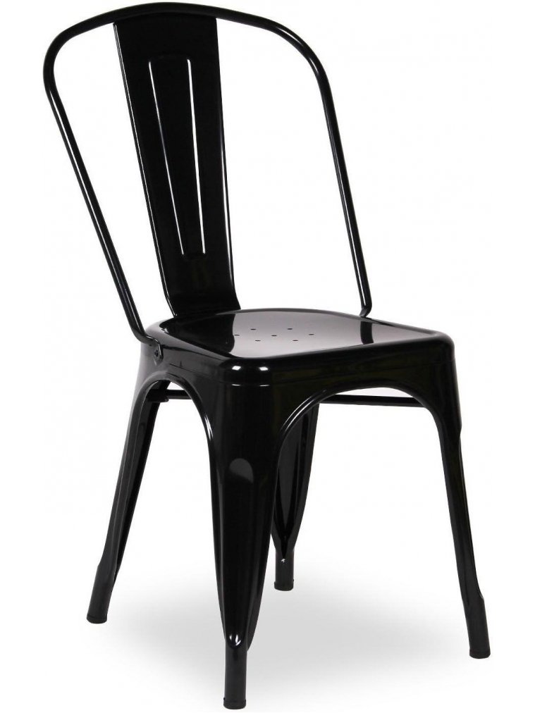Стул на металлокаркасе Тиоли черный глянцевый