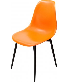 Стул на металлокаркасе Туссе чёрный / оранжевый