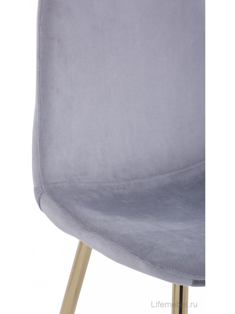 Стул на металлокаркасе Валли велюр серый / золотые ножки