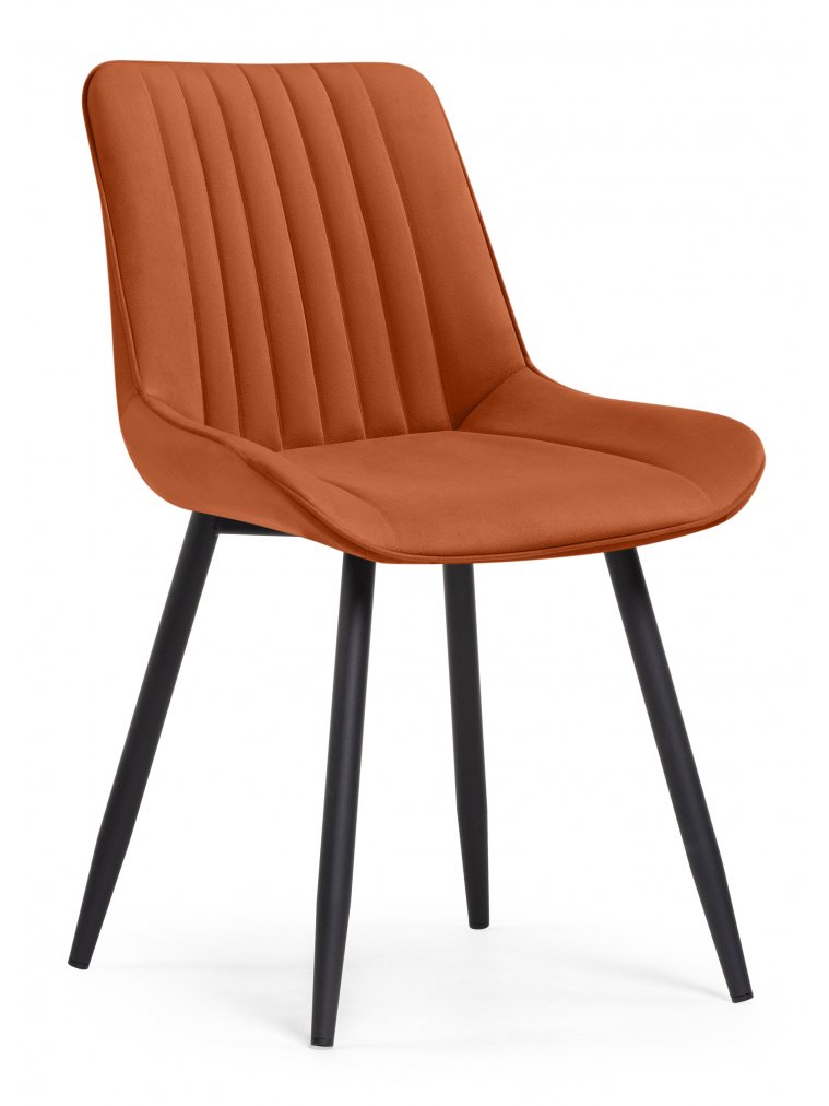 Стул на металлокаркасе Вейв кирпичный ZD 432 / черный каркас