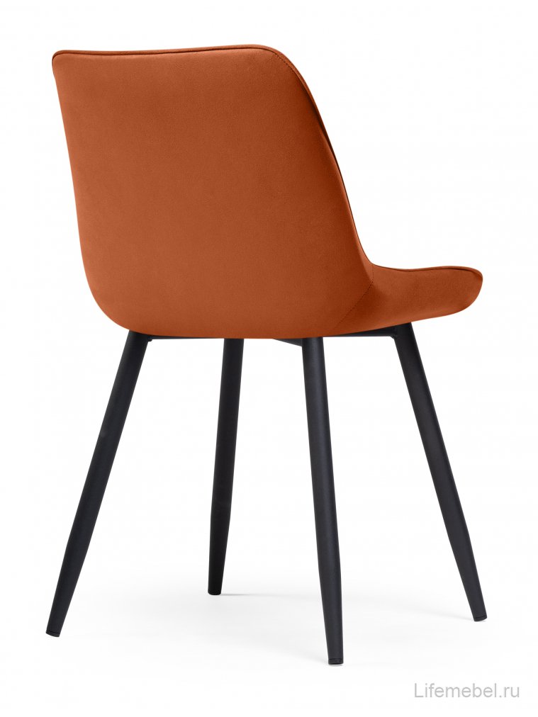 Стул на металлокаркасе Вейв кирпичный ZD 432 / черный каркас