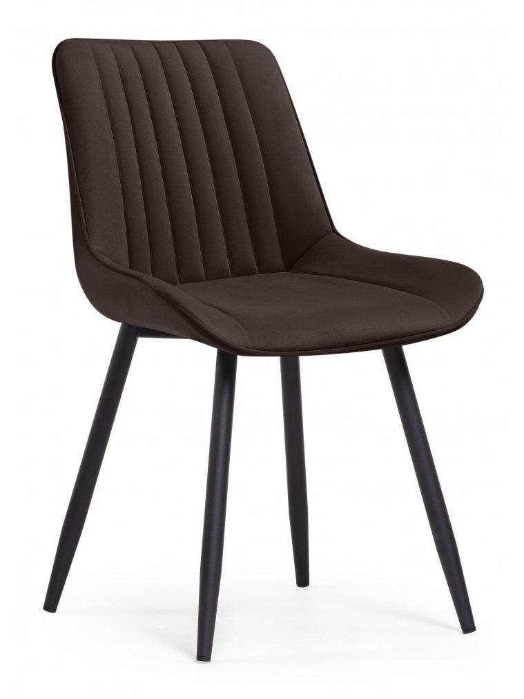 Стул на металлокаркасе Вейв коричневый GL 08 / черный каркас