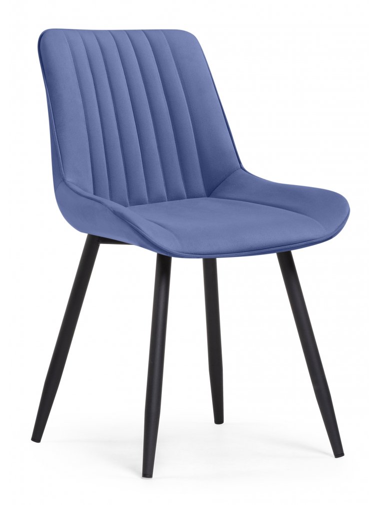 Стул на металлокаркасе Вейв синий ZD 754 / черный каркас