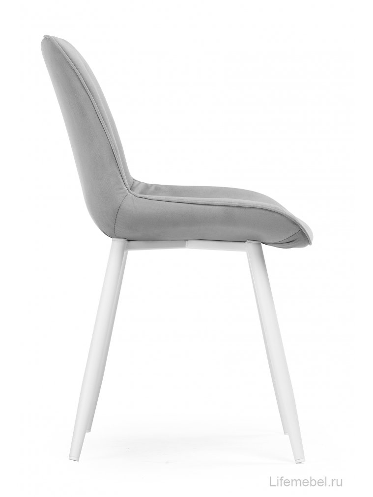 Стул на металлокаркасе Вейв светло-серый (hl 63) / белый каркас