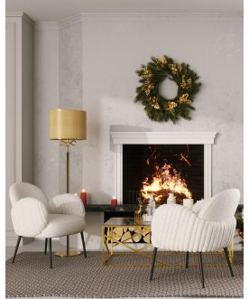 Дизайнерский стул Wave Stripes, букле белый