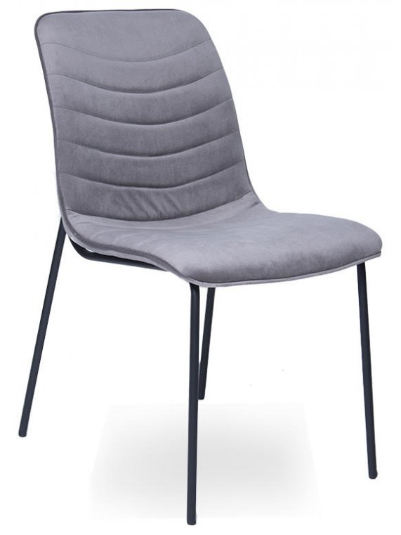 Стул на металлокаркасе Тревор бархат grey 8167-55 / black