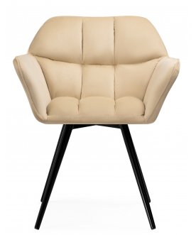 Стул-кресло Ямес крутящееся бежевый / черный глянец