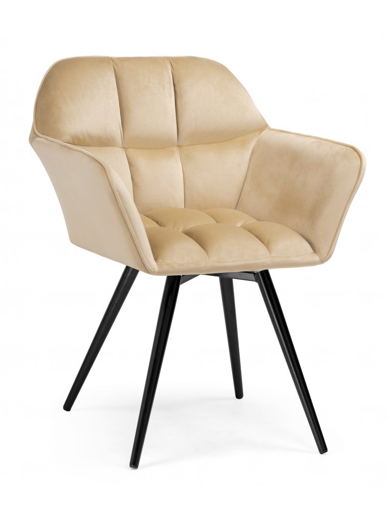 Кресло Ямес крутящееся бежевый / черный глянец