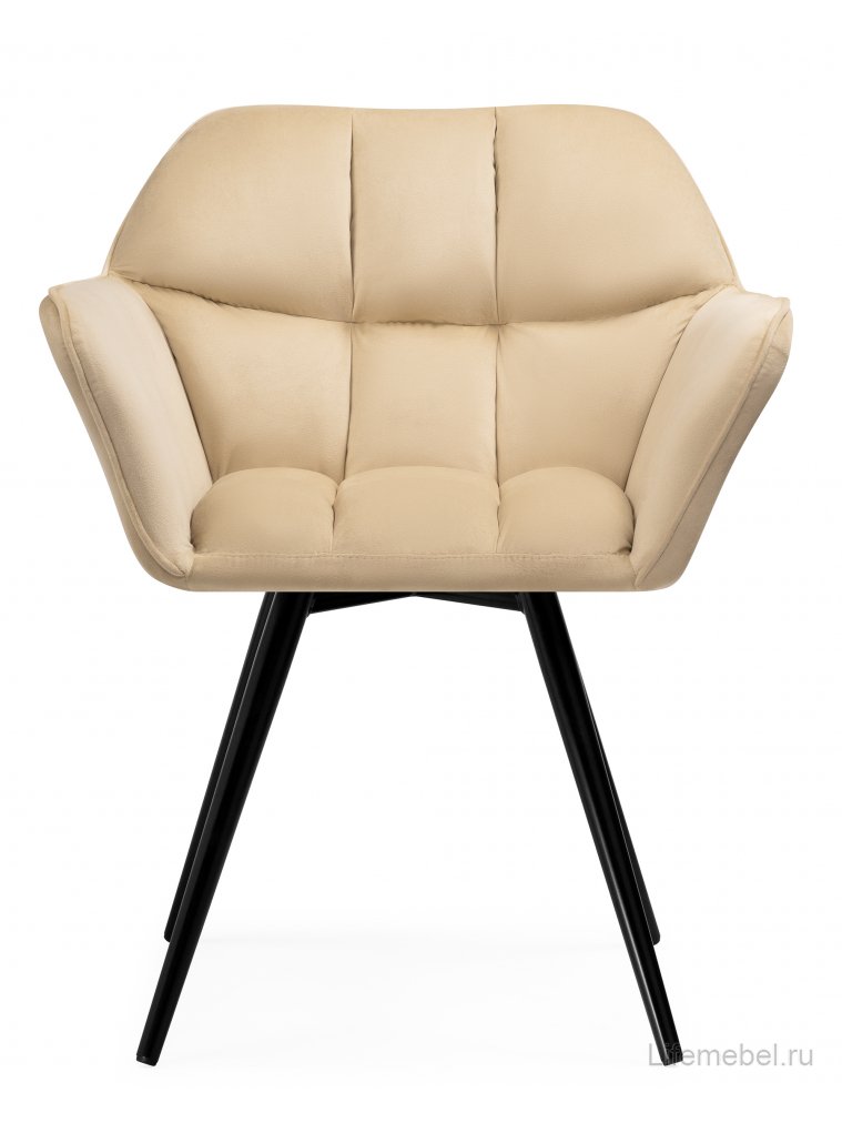 Кресло Ямес крутящееся бежевый / черный глянец