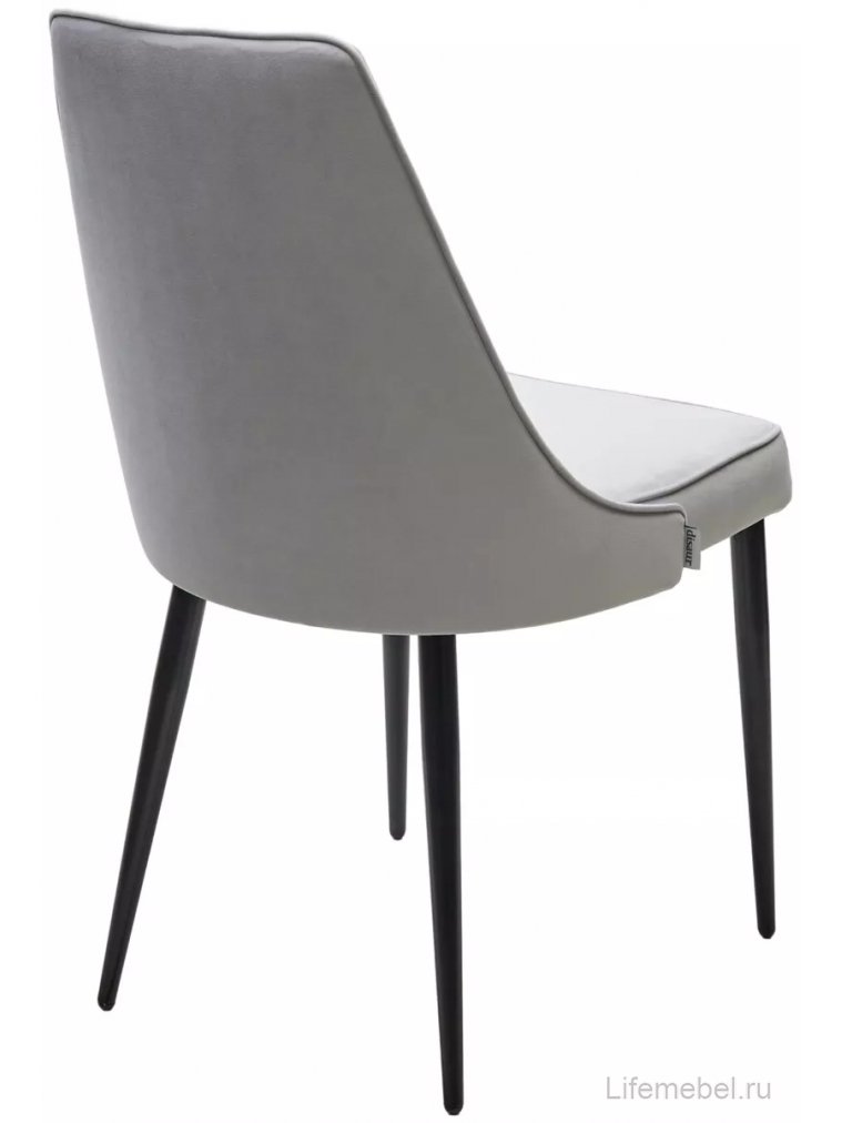 Стул на металлокаркасе Nepal-P велюр светло-серый BM-4 / черный