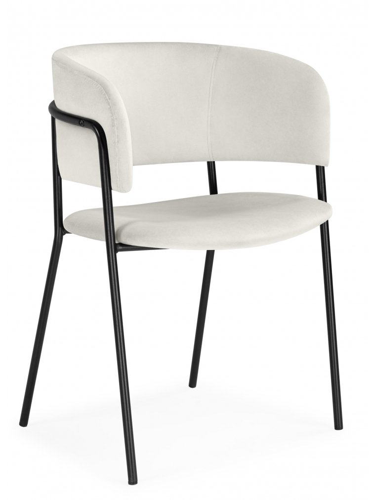 Стул на металлокаркасе Осло белый (milk) / черный