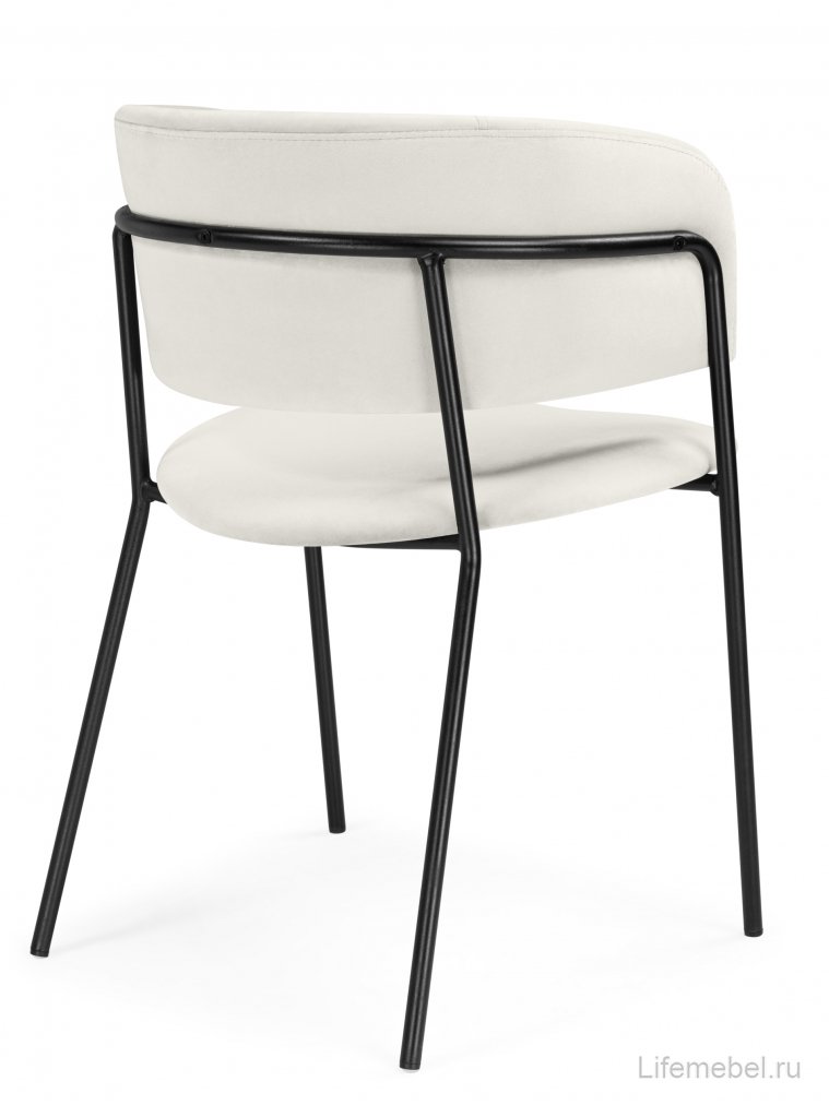 Стул на металлокаркасе Осло белый (milk) / черный