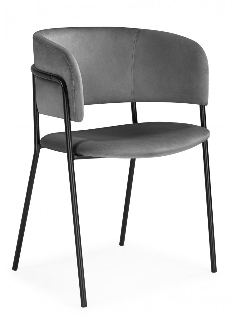 Стул на металлокаркасе Осло темно-серый (H-15) / черный