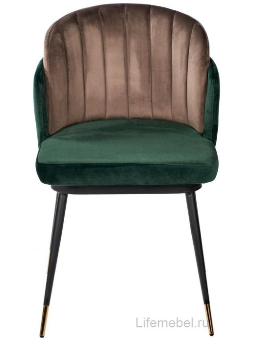 Стул на металлокаркасе Peki зеленый / коричневый