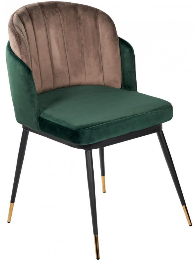 Стул на металлокаркасе Peki зеленый / коричневый