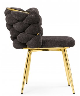 Стул на металлокаркасе Rendi gold /  gray  - Уцененный экземпляр