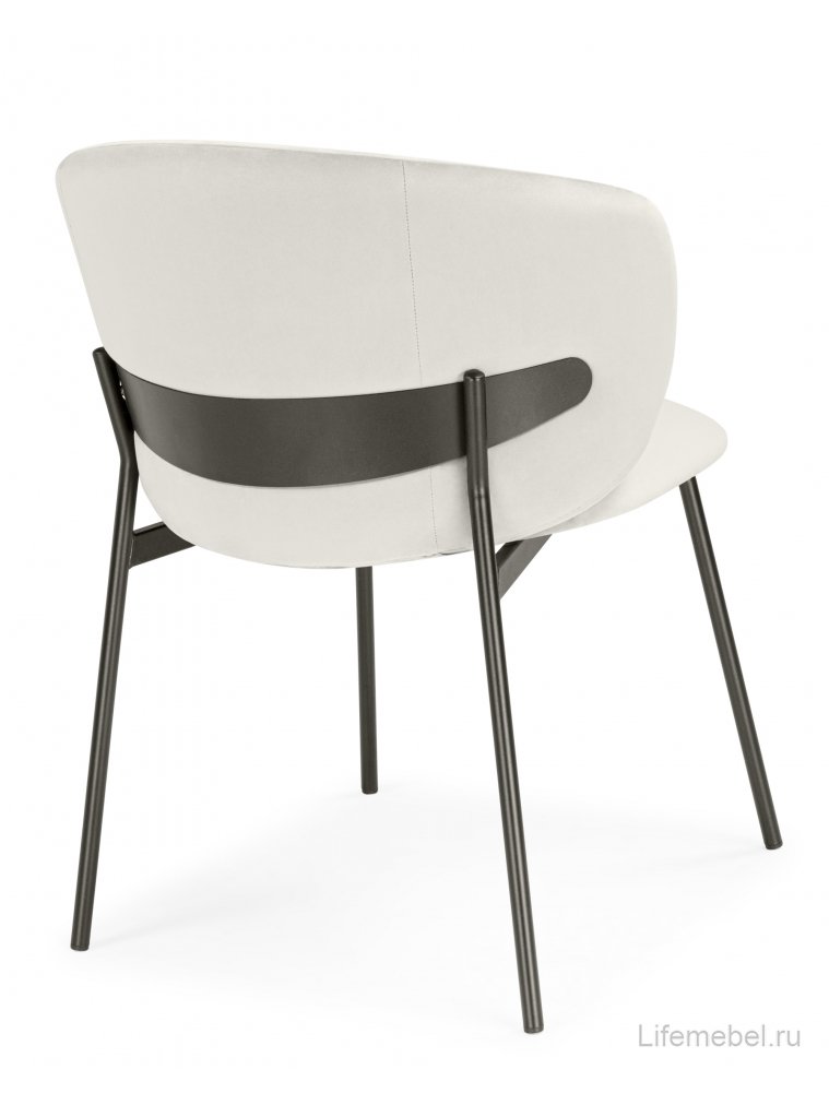 Стул на металлокаркасе Рикко белый (milk) / черный