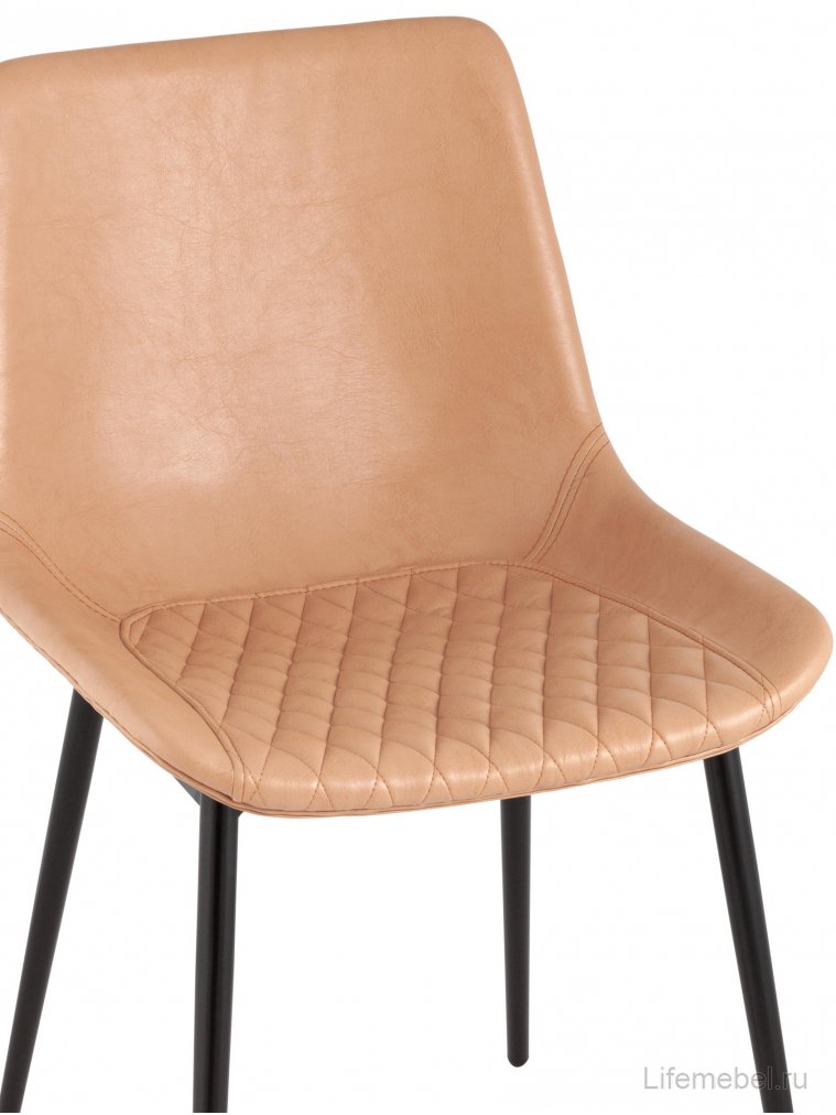 Стул на металлокаркасе Сигит бежевая экокожа