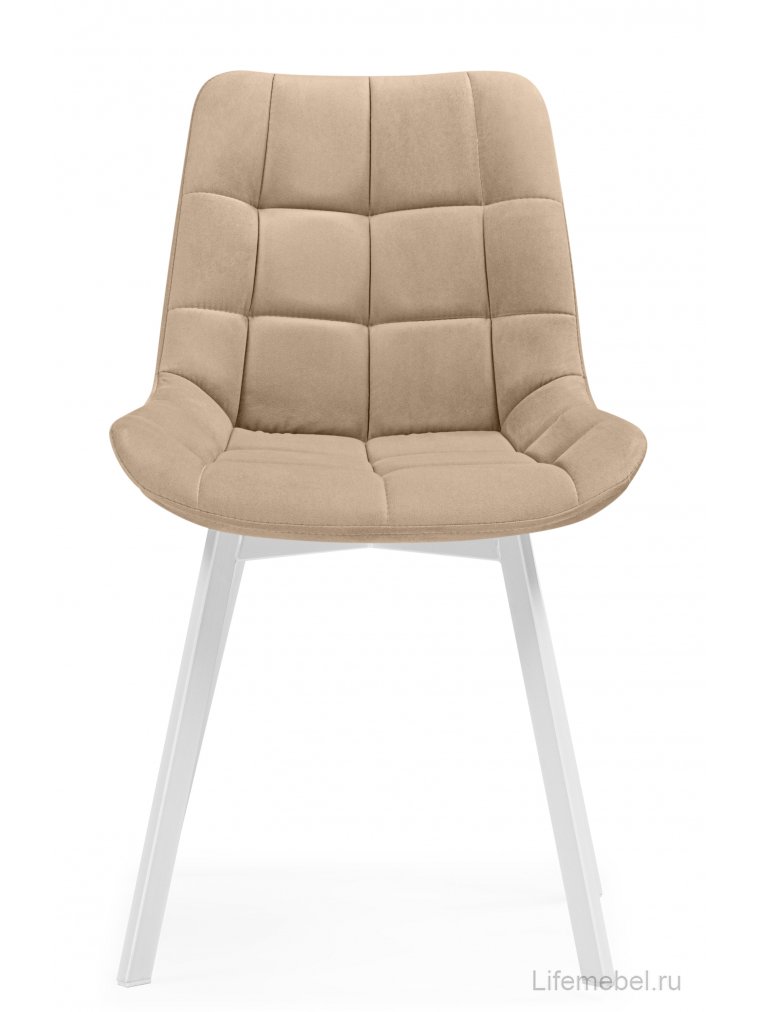 Стулья на металлокаркасе Челси 360 бежевый (ZD 210) / белый