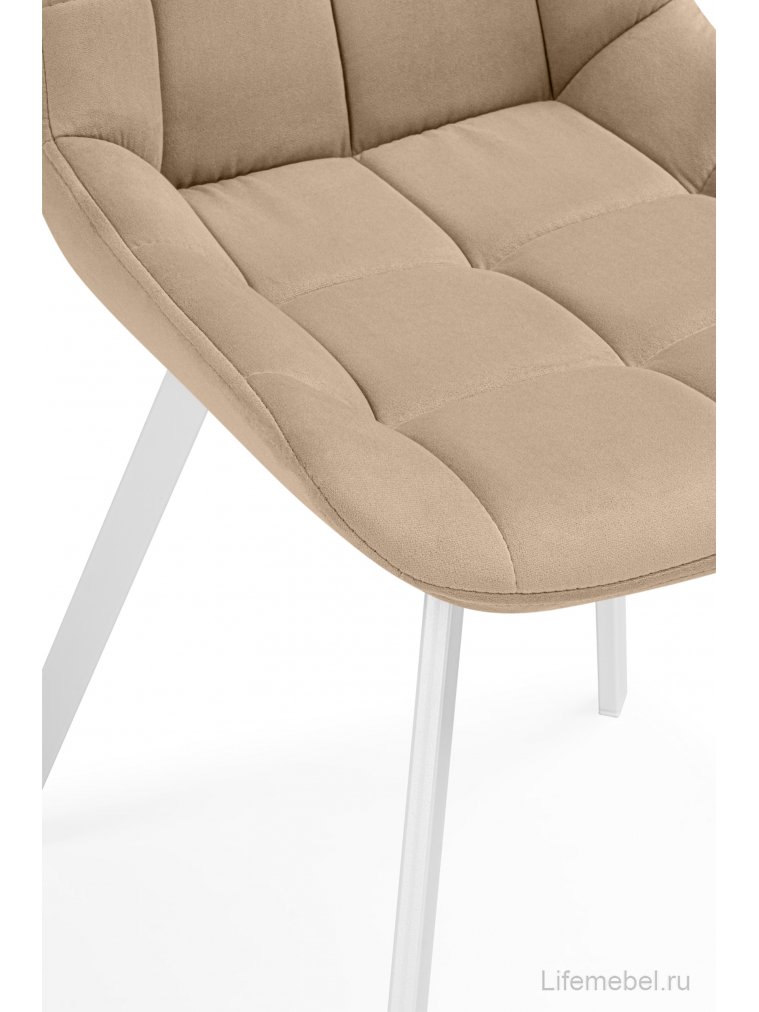 Стулья на металлокаркасе Челси 360 бежевый (ZD 210) / белый