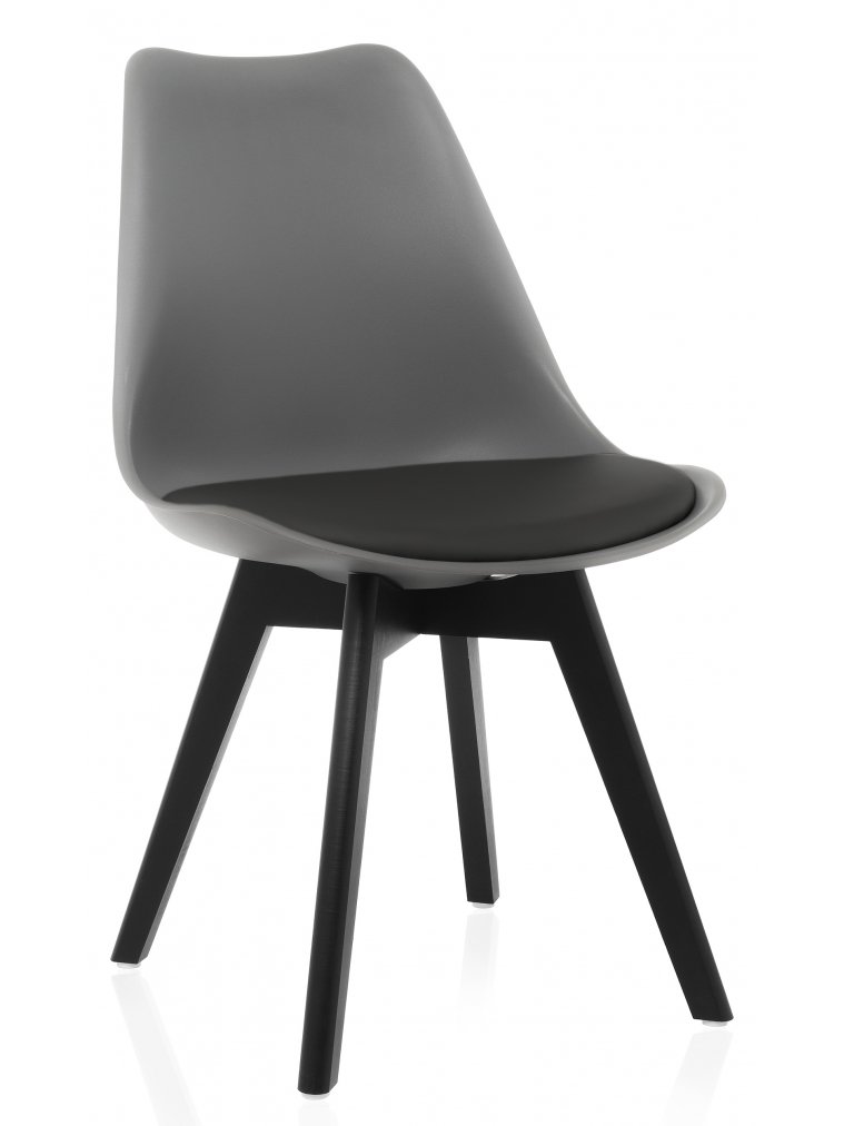 Деревянный стул Bonuss темно-серый / черное сидение / черный