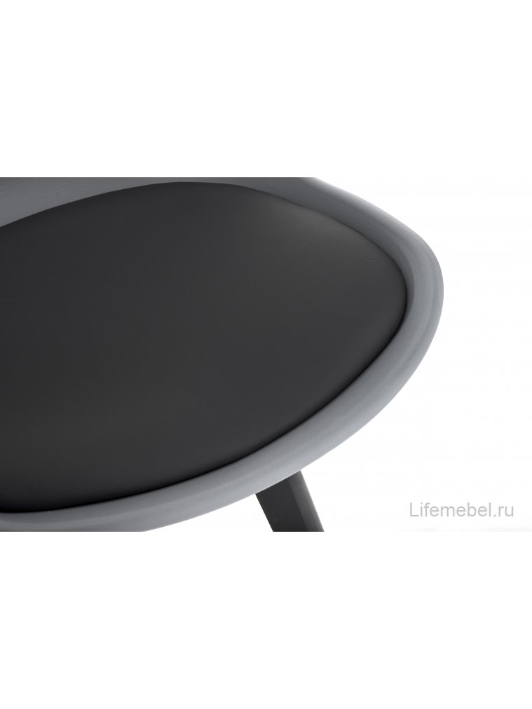 Деревянный стул Bonuss темно-серый / черное сидение / черный