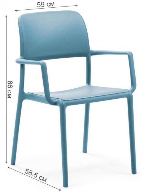 Пластиковое кресло Riva голубое