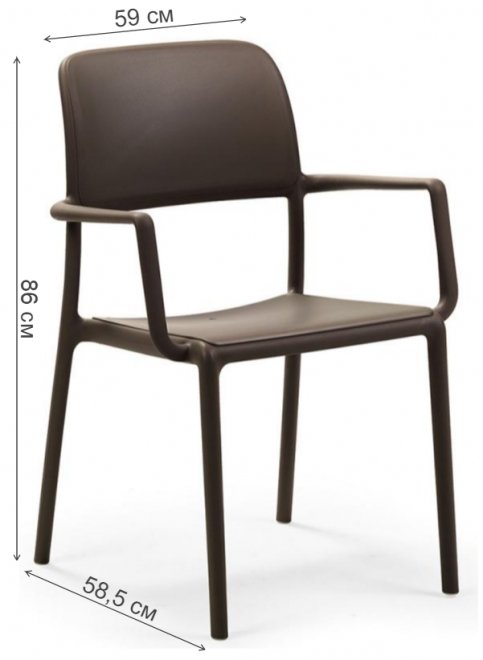 Пластиковое кресло Riva кофе