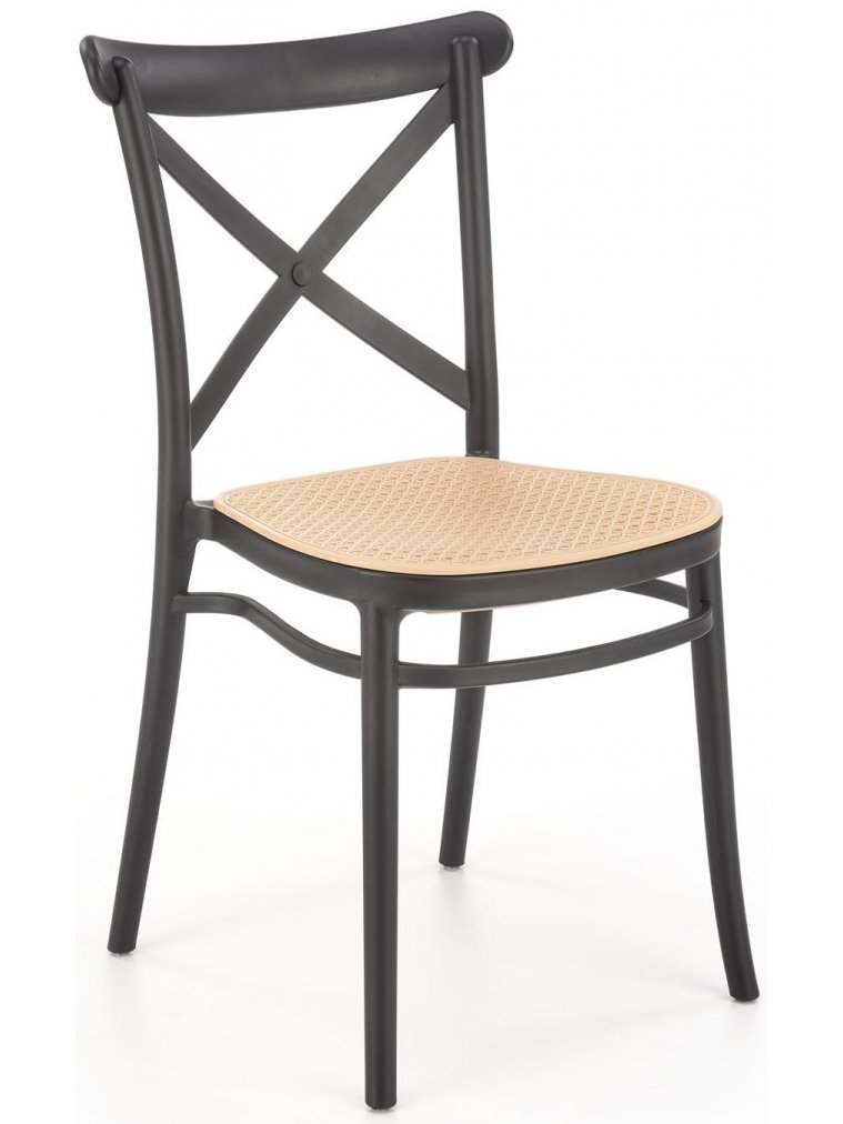 Пластиковый стул Бушме черный / коричневый