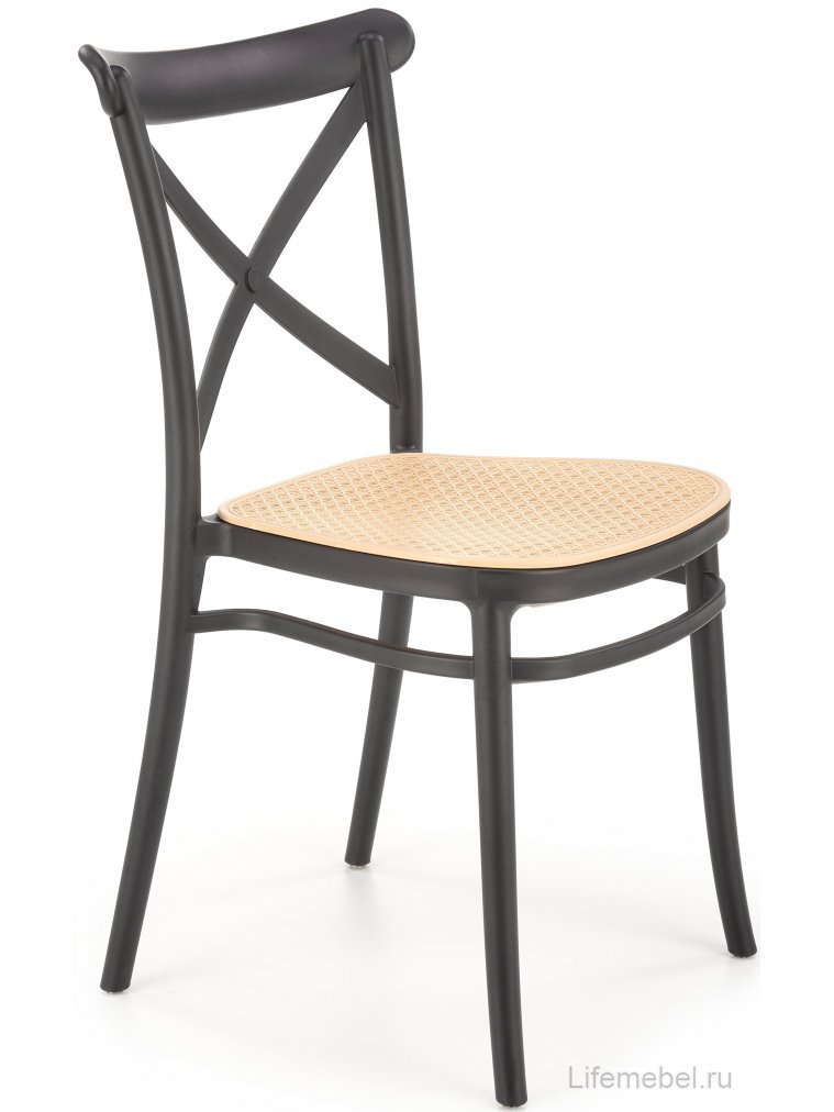 Пластиковый стул Бушме черный / коричневый