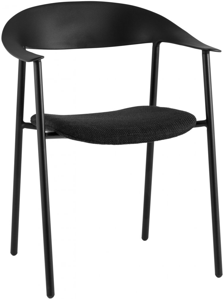 Пластиковый стул Eila с подушкой черный