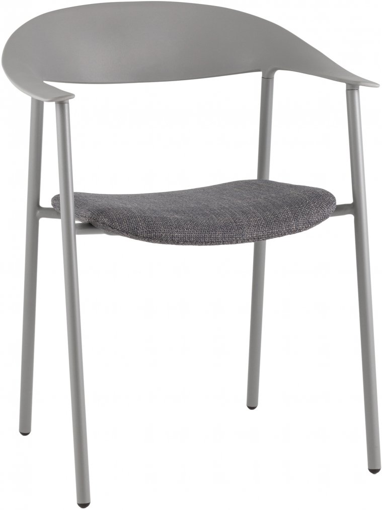 Пластиковый стул Eila с подушкой серый