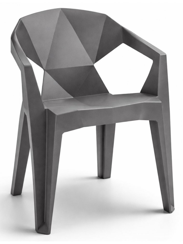 Пластиковый стул Гекса мокрый асфальт