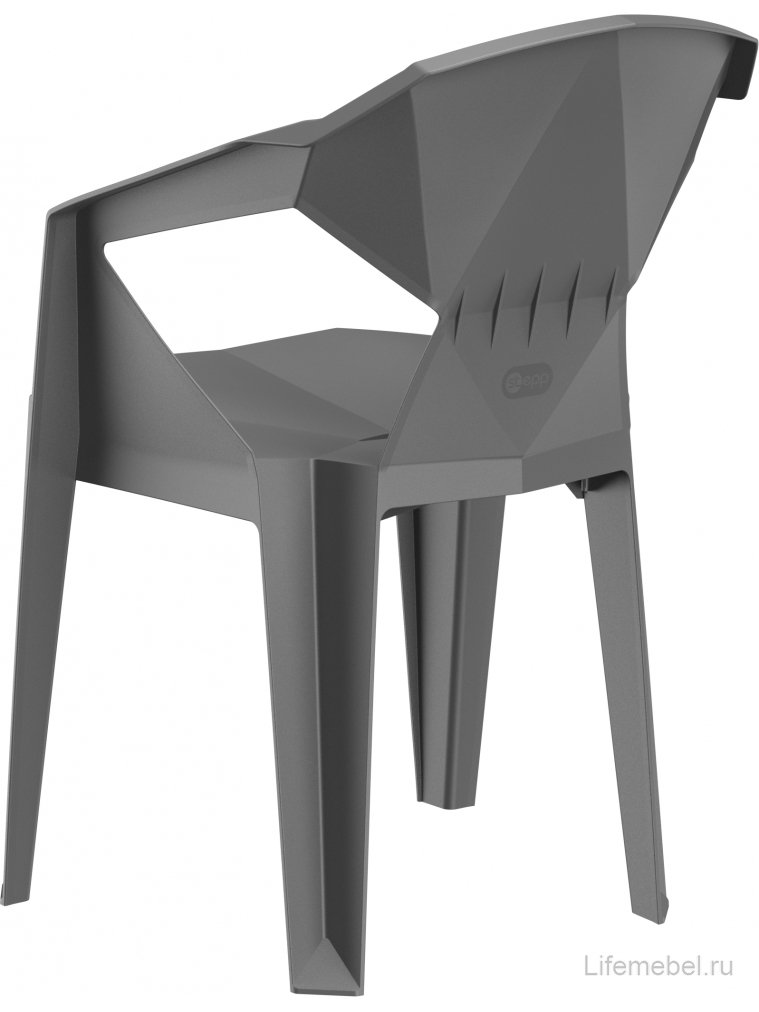 Пластиковый стул Гекса мокрый асфальт