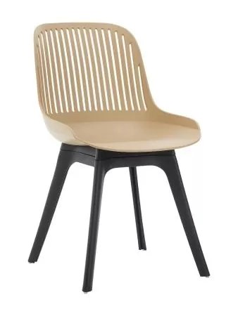 Пластиковый стул Grace бежевый / черные ноги